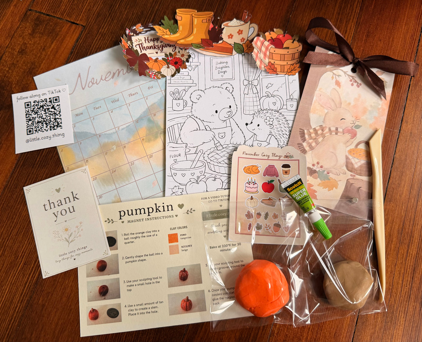 November Edition | DIY Pumpkin + Cherry Pie Clay Magnet Kits 🍂
